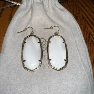 Danielle Gold Statement Earrings in Ivory Mother-of-Pearl